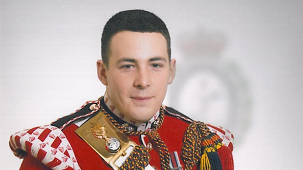 Drummer Lee Rigby, 25, pictured in uniform. 