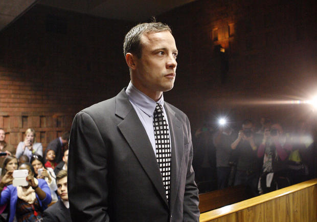 Oscar Pistorius appears in the magistrates court in Pretoria, South Africa 