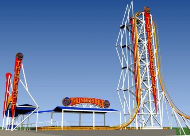 Rendering of new Thunderbolt Roller Coaster 