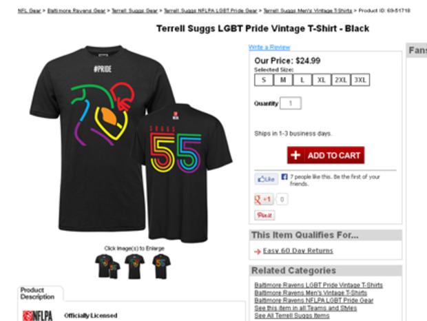 Terrell Suggs PRIDE shirt 