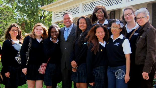 Fred Morris and his students of the Frederick Douglass Family Initiatives 