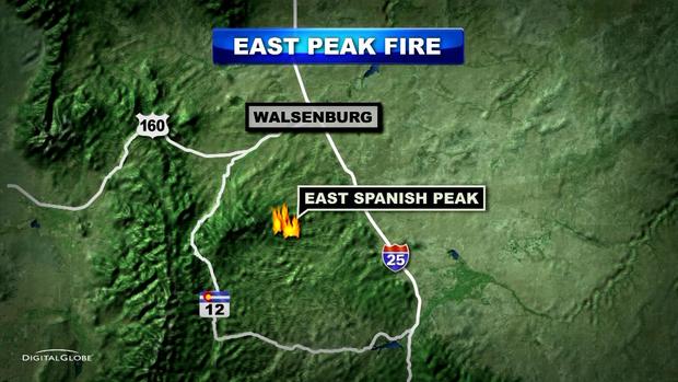 EAST PEAK FIRE MAP 