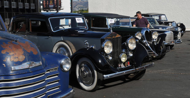Vintage and classic cars on display at t 
