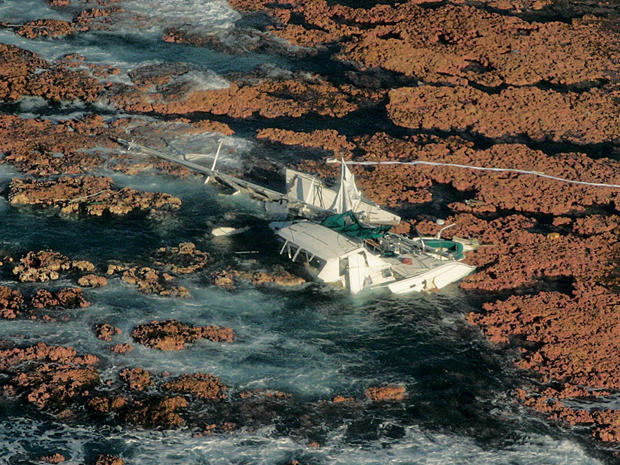 The Emerald Jane ran aground on a reef in French Polynesia on June 25, 2005. 