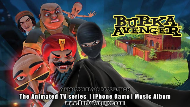 A poster image for the new Pakistani superhero show "Burka Avenger" 
