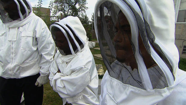Former inmates work producing honey for Sweet Beginnings, a company started by Brenda Palms Barber. 