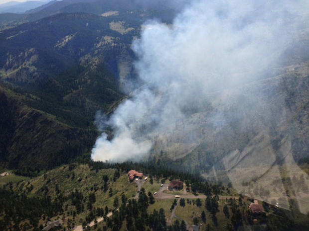 white ranch fire from copter 