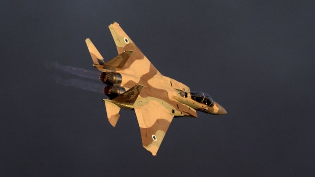 An Israeli F-15 I fighter jet takes off 