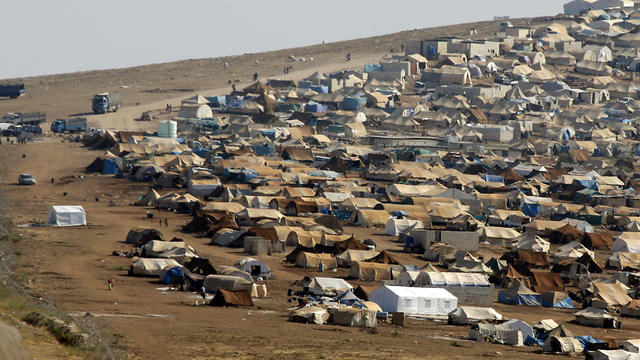 A refugee camp in the Syrian territory near the Turkish border town of Cilvegozu 