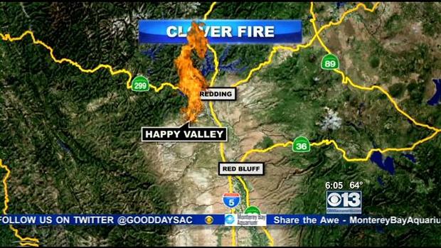 Map of the Clover Fire 