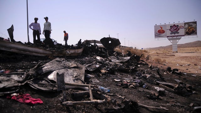 Bus crash site in Iran 