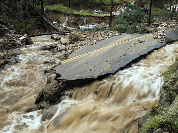 Destruction on Gold Run Creek north of Boulder, Colo., is seen in the aftermath of flooding in the area Sept. 13, 2013, in this picture provided by Earth Vision Trust. 