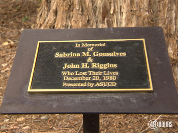 On the grounds of the University of California at Davis campus, a tree stands in memory of the two murdered college sweethearts. 