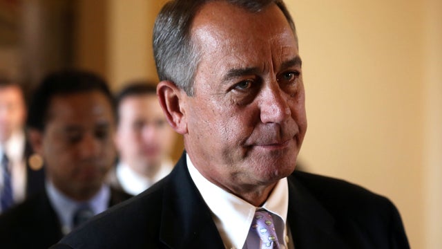 Speaker of the House John Boehner of Ohio is seen on his way to the House chamber for a procedural vote Sept. 28, 2013, on Capitol Hill in Washington. 