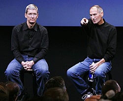Tim Cook and Steve Jobs 