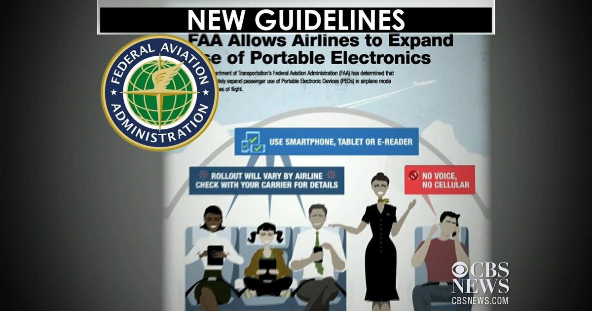 Electronic device use on planes CBS News