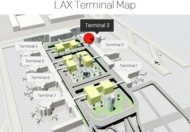 Los Angeles LAX Airport Terminal Shooting Map 