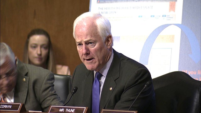 Cornyn, Sebelius spar over "keep your plan" promise 