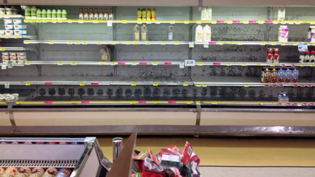 Empty Grocery Store Shelves 