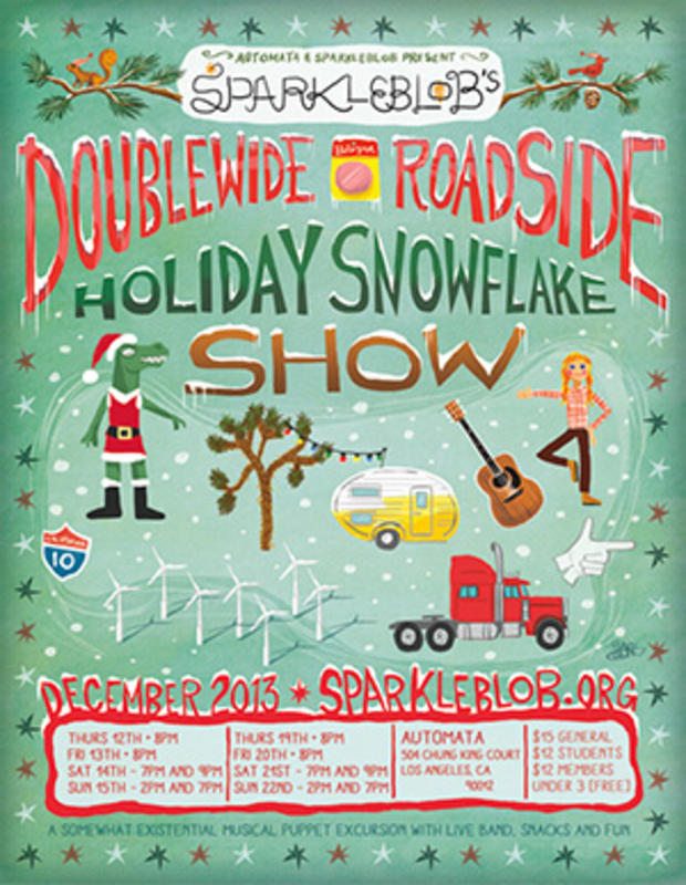 doublewide roadside holiday snowflake show puppet 