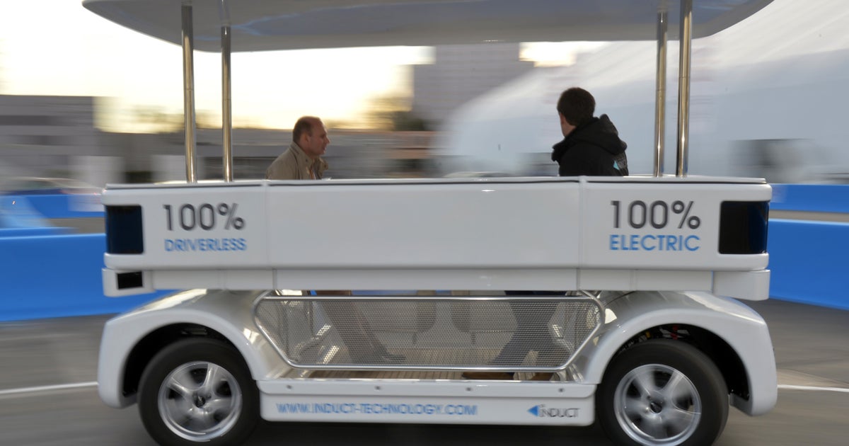 French company unveils driverless shuttle at CES - CBS News