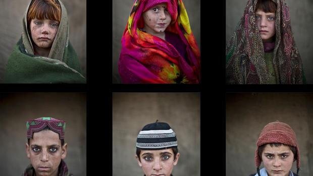 Faces of young Afghan refugees 