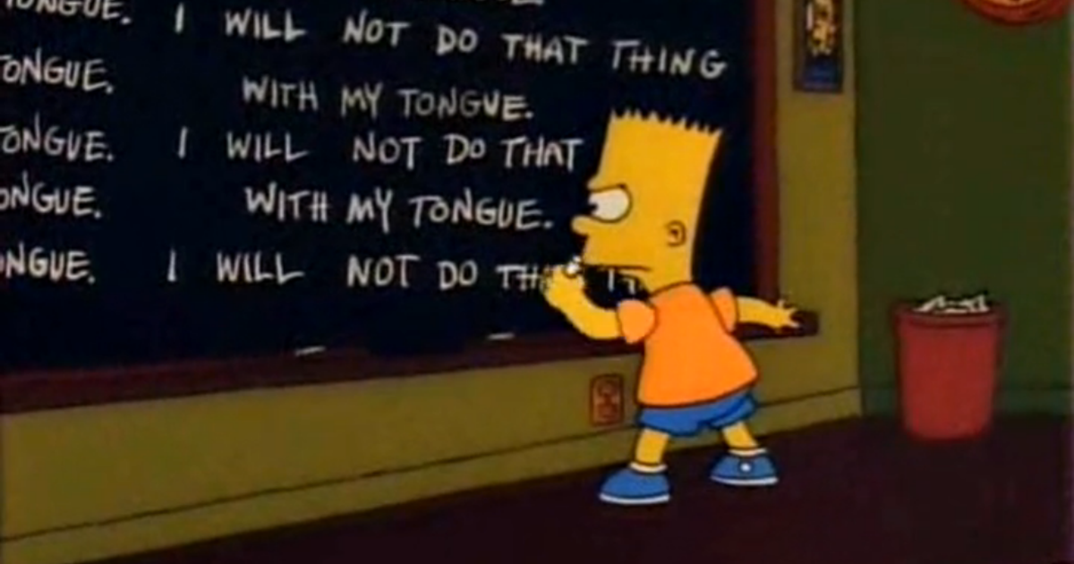 Bart Simpsons Chalkboard Gag Bart Vs Thanksgiving Cbs San Francisco 