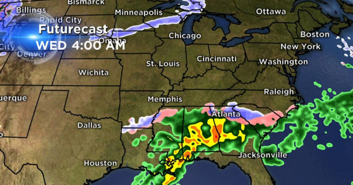 Blast of ice and snow threatens Atlanta area - CBS News