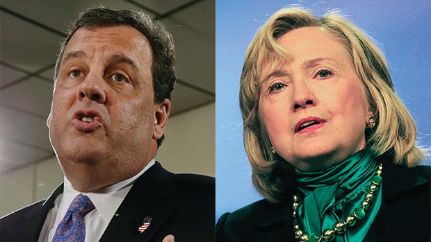 Chris Christie/Hillary Clinton split screen  