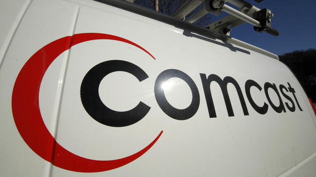 The Comcast logo is seen on one of the company's vehicles in Pittsburgh Feb. 11, 2011. 