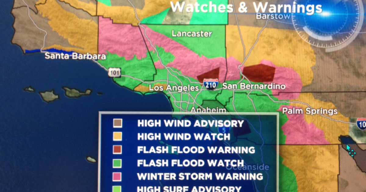Flash Flood Watches Remain In Effect For LA, Ventura Counties CBS Los