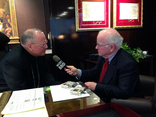 Cardinal Timothy Dolan with WCBS 880's Rich Lamb 