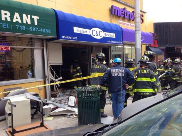 A car plowed into a business in Parkchester 