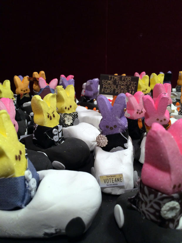 Peeps diorama depicts the GWB lane closures and ensuing gridlock 