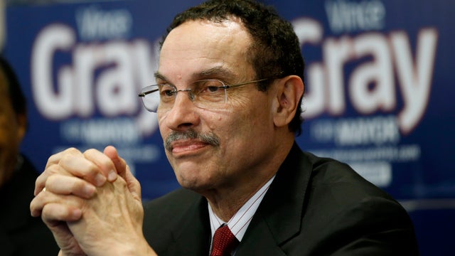 March 19, 2014 photo shows Washington, D.C. Mayor Vincent Gray during a news conference in Washington 