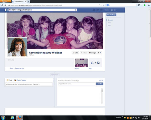 The Amy Weidner Facebook memorial page 