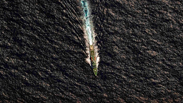 The Chinese Maritime Safety Administration vessel Hai Xin 01 is seen from a Royal New Zealand Air Force P-3K2 Orion aircraft in the southern Indian Ocean as the search continues for the missing Malaysia Airlines Flight 370 April 13, 2014. 