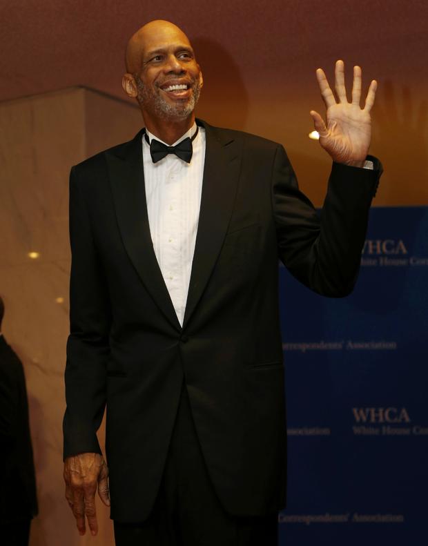 Basketball great Kareem Abdul-Jabbar arrives on the red carpet at the annual White House Correspondents' Association dinner in Washington May 3, 2014. 