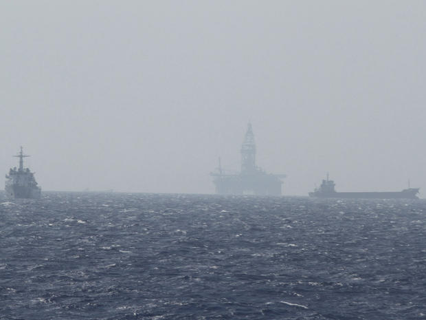 A Chinese oil rig Haiyang Shi You 981(C) is seen in the South China Sea, about 130 miles off shore of Vietnam 