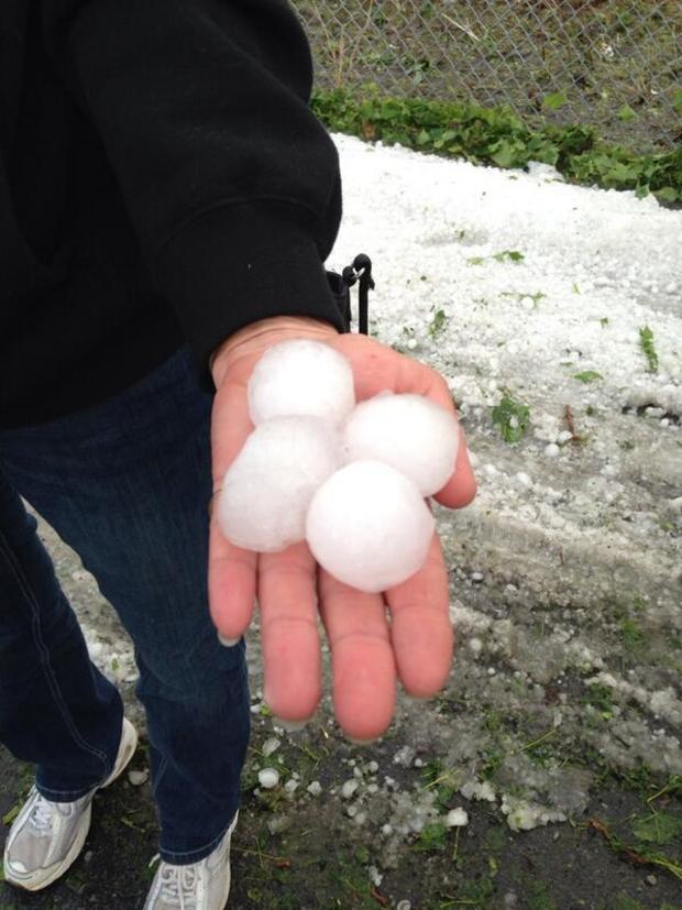 Hail in Wyomissing, Berks County 