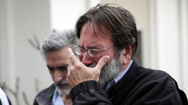 Richard Martinez, whose son, Christopher Michaels-Martinez, was killed in mass shooting that took place in Isla Vista, Calif., breaks down as he talks to media outside Santa Barbara County Sheriff's Headquarters on May 24, 2014, in Santa Barbara, Calif. 