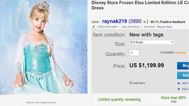 Limited Edition "Frozen" Dress (Photo Credit: eBay) 