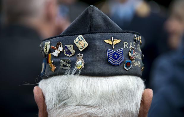 The hat of former US Air Force veteran Johnny Macia  