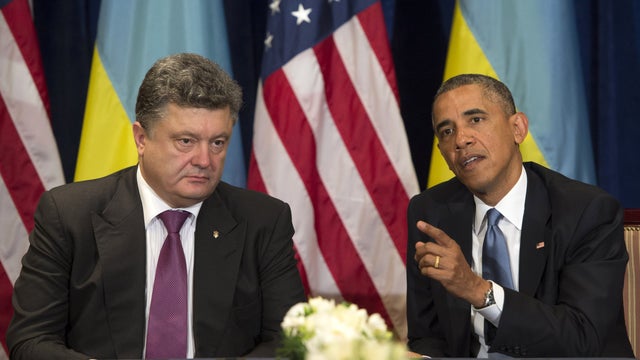 President Obama and President-elect Petro Poroshenko of Ukraine hold a meeting in Warsaw, Poland 