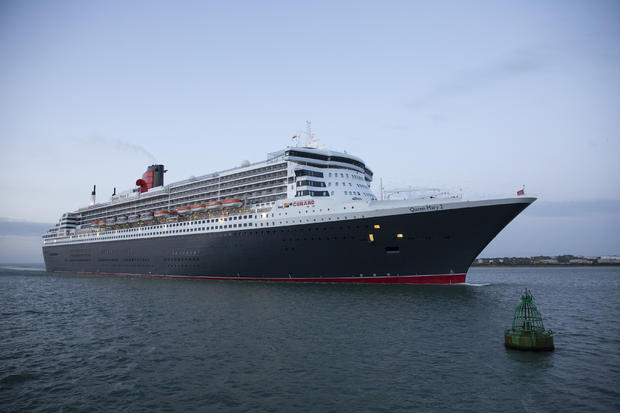 Queen Elizabeth, Queen Mary 2 and Queen Victoria Cruise Ships Arrive In Southampton 