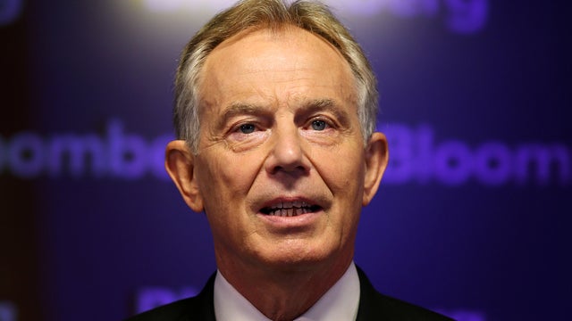 Former British Prime Minister Tony Blair speaks at Bloomberg April 23, 2014, in London, England. 