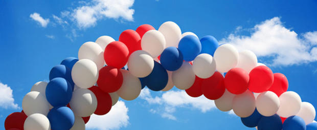 Balloon arch 2 fourth of july 4th america balloons red white blue 