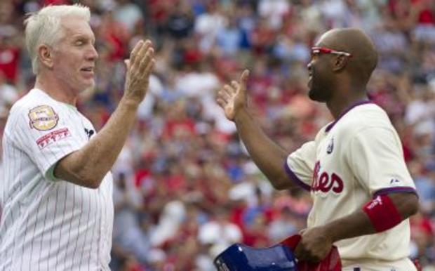 Jimmy Rollins and Mike Schmidt 