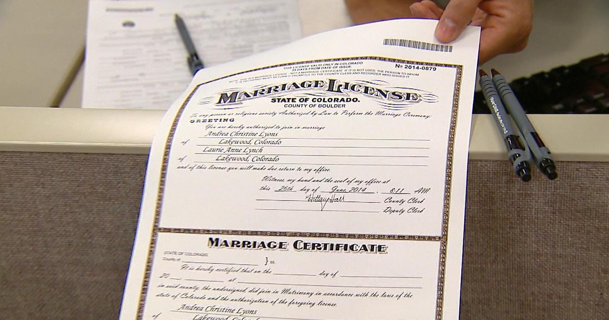 Boulder Issues More Same Sex Marriage Licenses Cbs Colorado