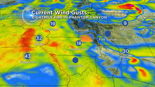 8 Mile Fire Wind Gusts 4pm 